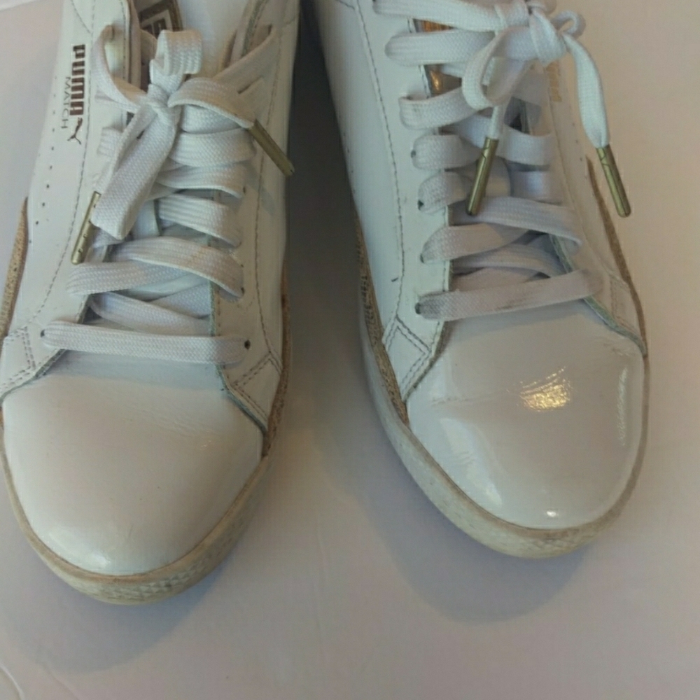 Puma Basic Match White Leather Snakeskin Shoes Goo - image 5